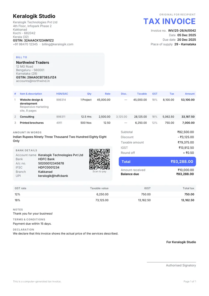 Modern invoice template