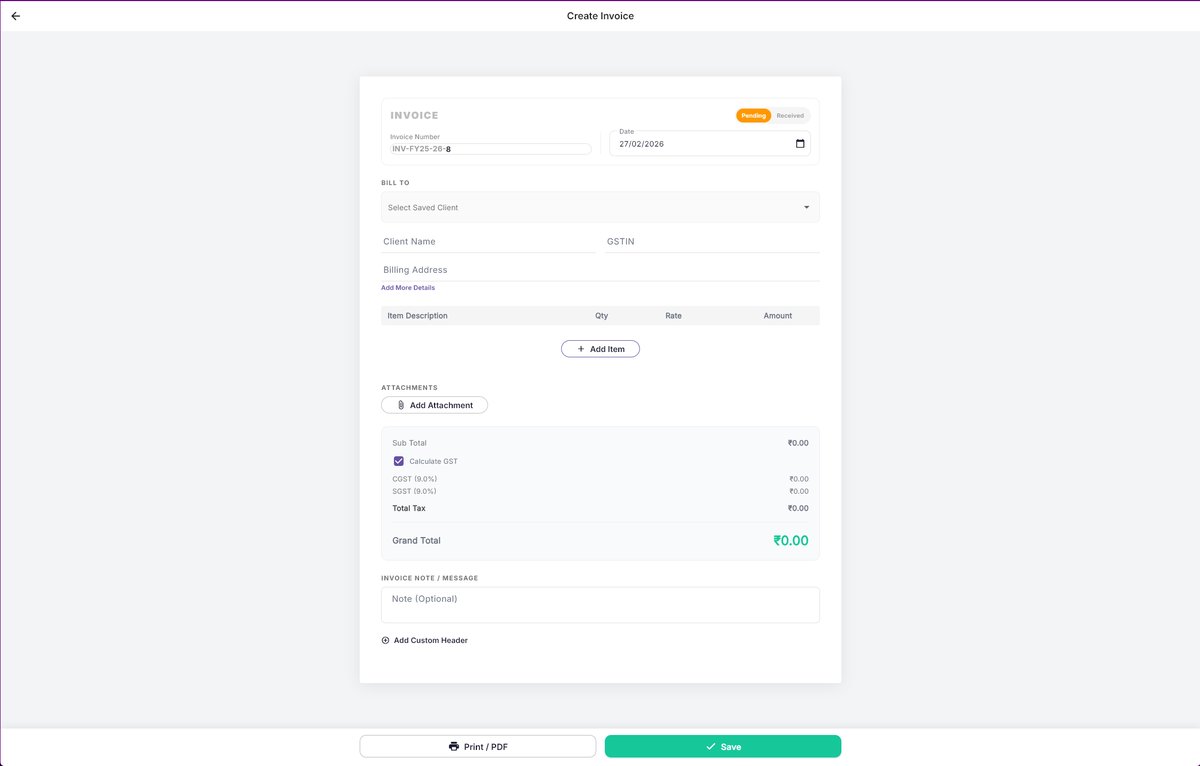 MyBills Create Invoice